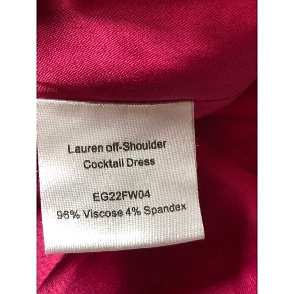 Emilia George Lauren Maternity Dress Off-Shoulder Cocktail Midi Rasberry Pink XS - Picture 10 of 12